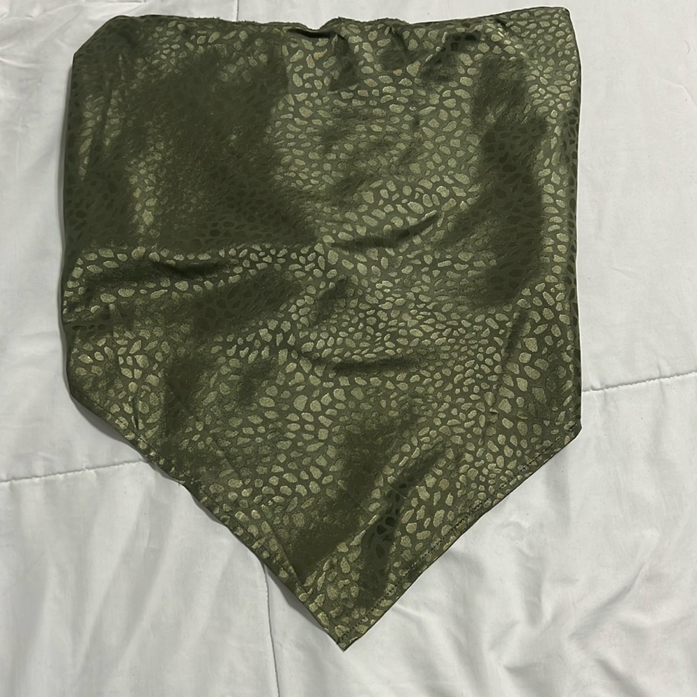 Green silk tube top
